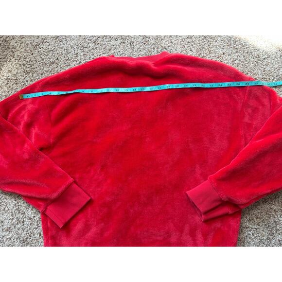 DISNEY Mickey Mouse Red Fuzzy Sweatshirt; Christmas, Holiday, Large Reindeer - Picture 7 of 9